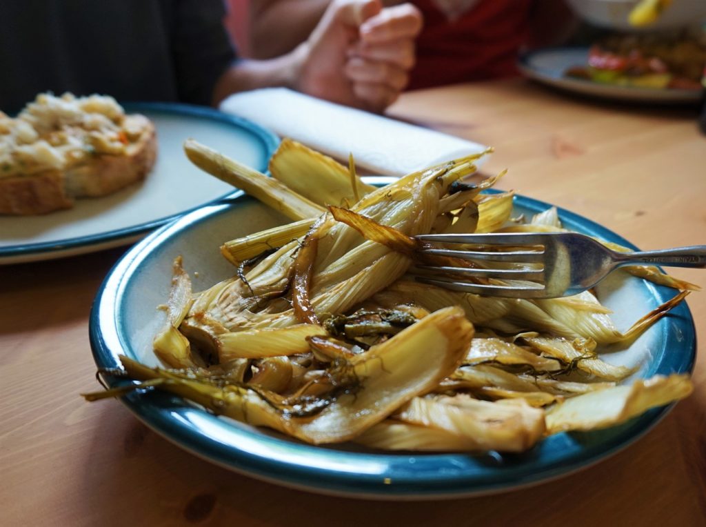 a dish of roasted fennel