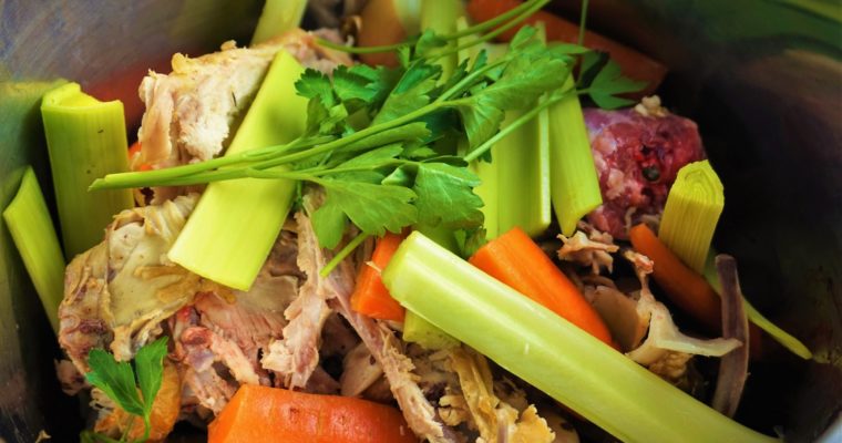 Turkey Stock made in an Instant Pot electric pressure cooker