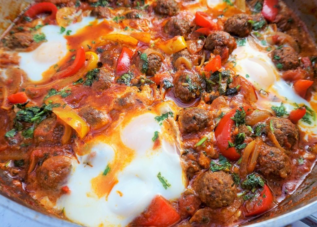 Shakshuka with Merguez Spiced Meatballs | Moorlands Eater