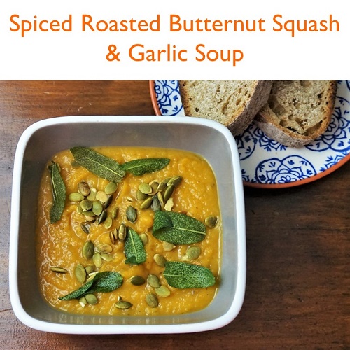 LINK TO SPICED ROASTED BUTTERNUT SQUASH AND GARLIC SOUP RECIPE