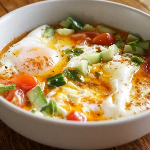 Turkish Eggs with garlic yogurt (Çilbir) | Recipes | Moorlands Eater