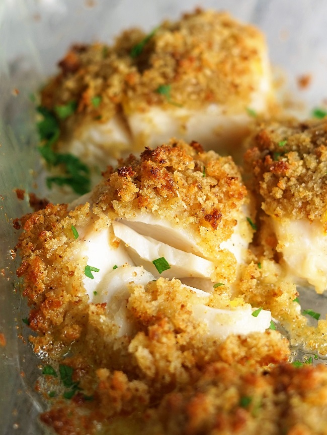 Crumbed Baked Fish with Parmesan, Lemon & Garlic | Recipes
