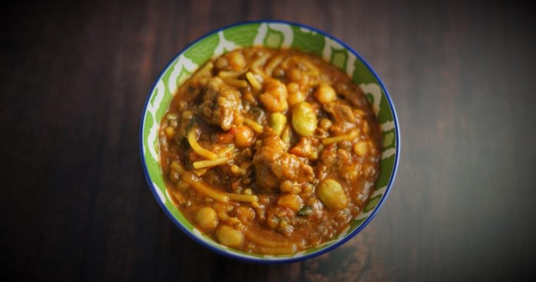 Harira: Moroccan Soup with Chickpeas & Lentils