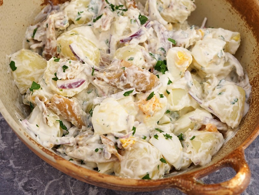 potato salad with smoked mackerel