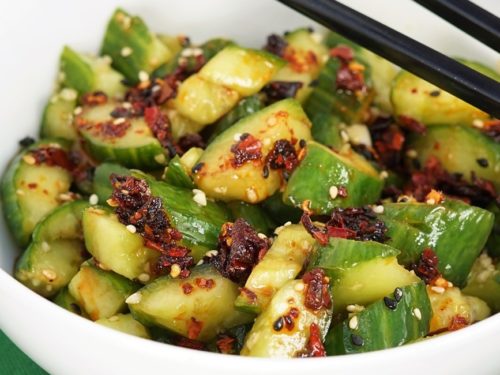 Smacked Cucumber with Chilli Oil