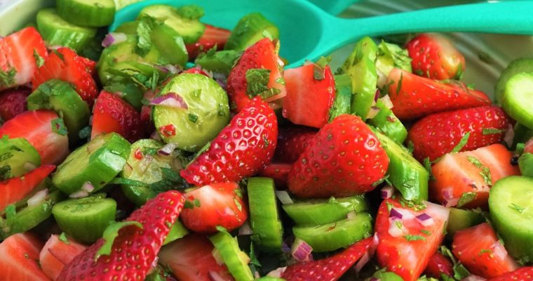 Strawberry & Cucumber Salad with Mint