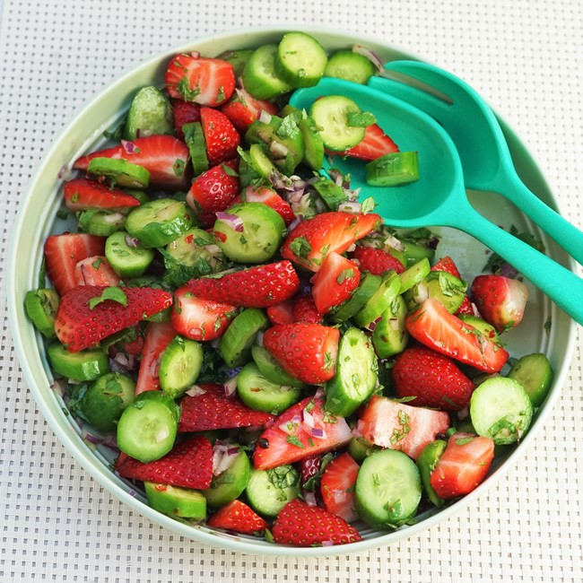Strawberry & Cucumber Salad with Mint