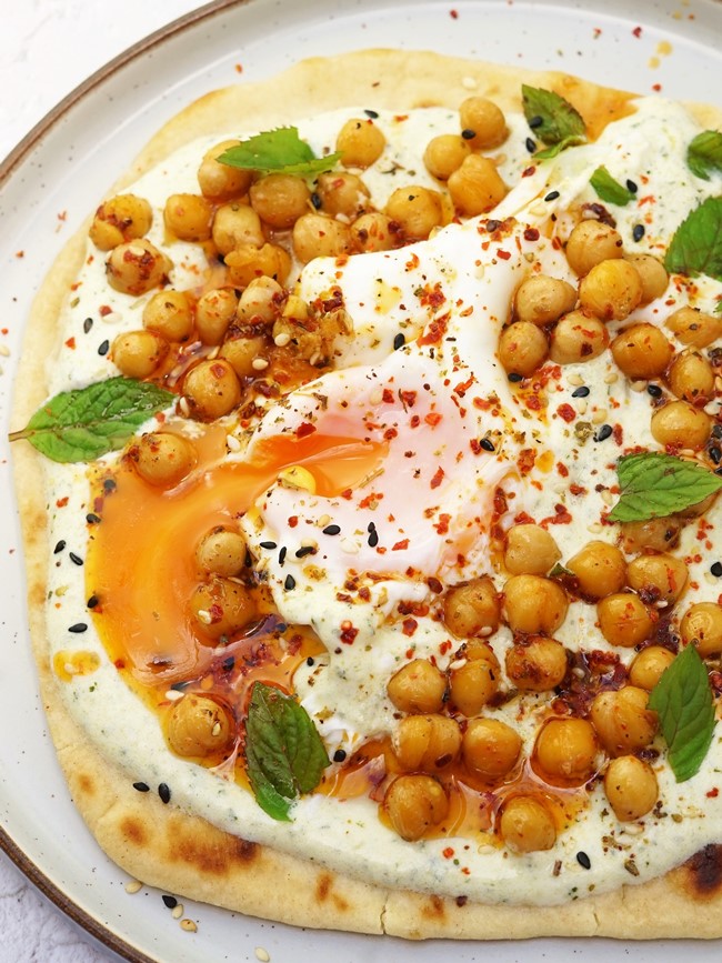 Turkish Eggs with Chickpeas and Flatbread | Recipes | Moorlands Eater