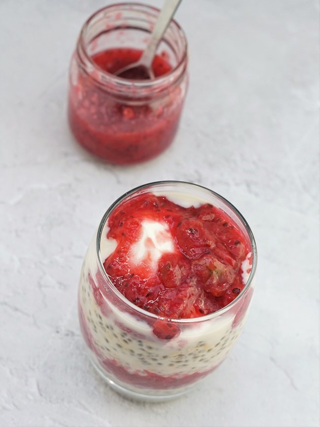 Overnight Oats with Gooseberry Compote