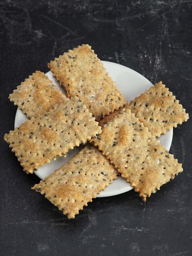 Rye, Spelt & Sesame Crackers