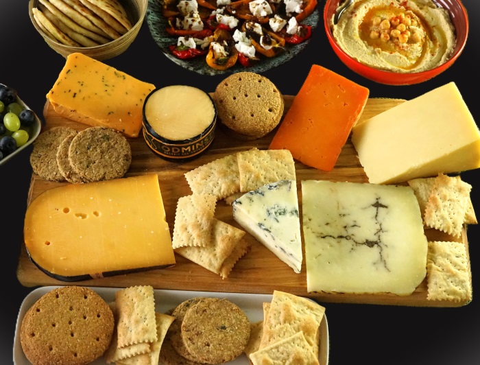 cheeseboard and nibbles with Savoury biscuits and crackers