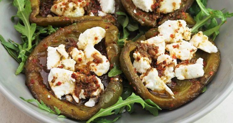 Marinated Roasted Peppers with Goat’s Cheese
