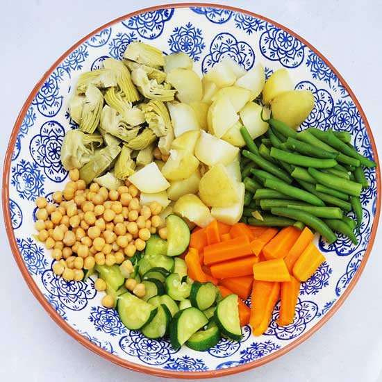 vegetables prepared and cooked for Aïgroissade