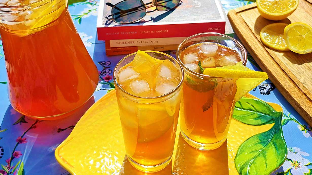 Iced Tea with Fancy Herbal & Fruity Ice Recipe - Love and Lemons