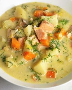 Salmon and Vegetable Soup Recipe | Moorlands Eater