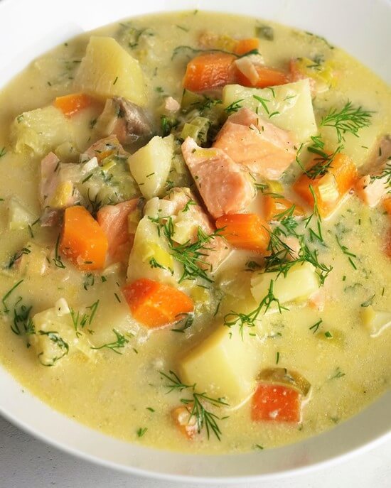 Salmon and Vegetable Soup