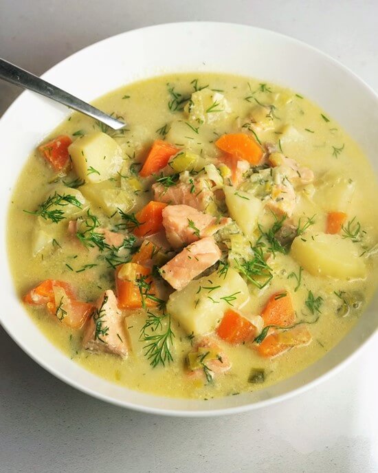 Salmon and Vegetable Soup Recipe | Moorlands Eater