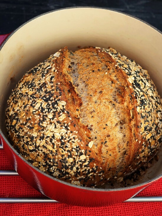 baking Multigrain Seeded Bread