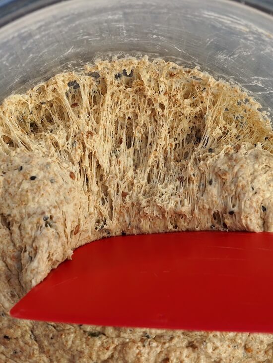 Multigrain Seeded Bread gluten strands
