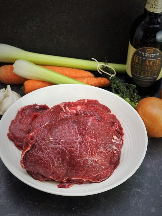 ingredients for Beer Braised Beef Cheeks