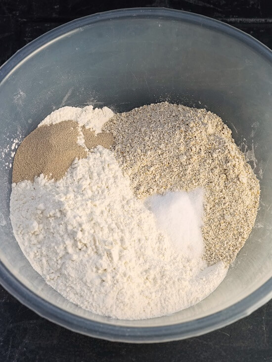 dry ingredients for Oatmeal Bread