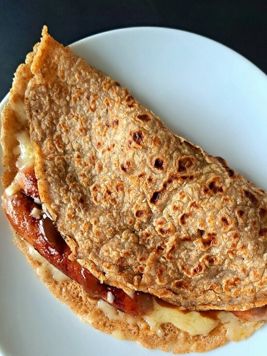 Staffordshire Oatcakes with sausage and cheese