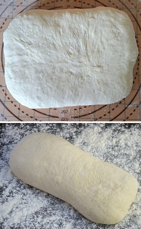 shaping Bloomer Bread dough