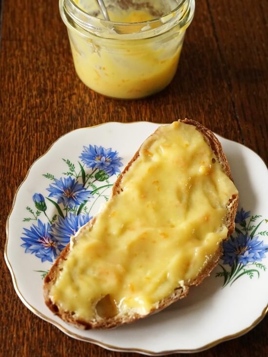 Orange Curd on bread and butter