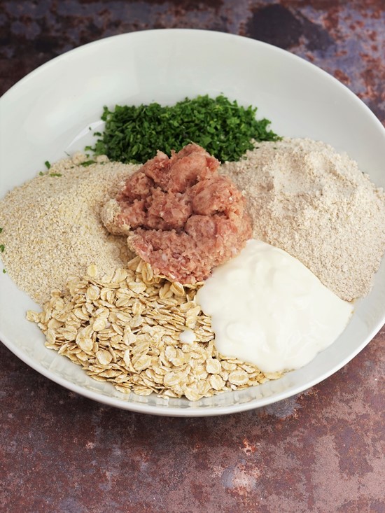 ingredients for Sausage Oat Dog Treats