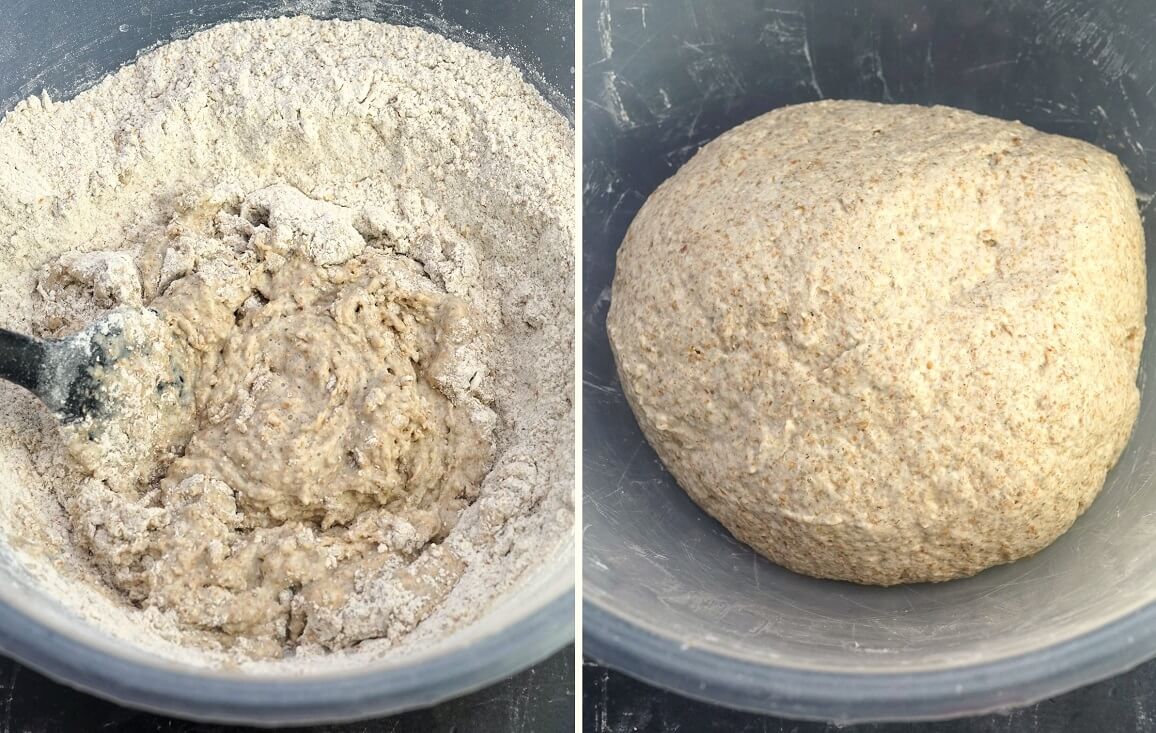 mixing dough for Light Rye Bread