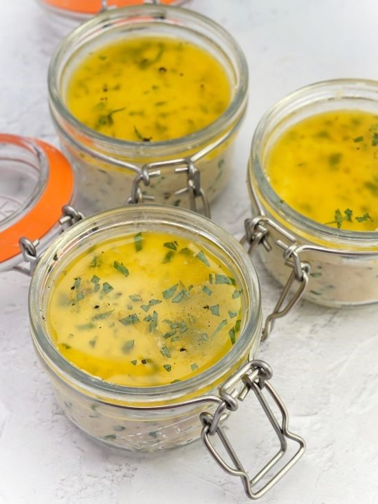 Potted Chicken topped with clarified butter