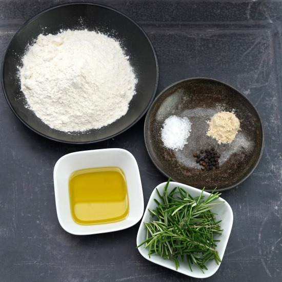 ingredients for Rosemary Crackers