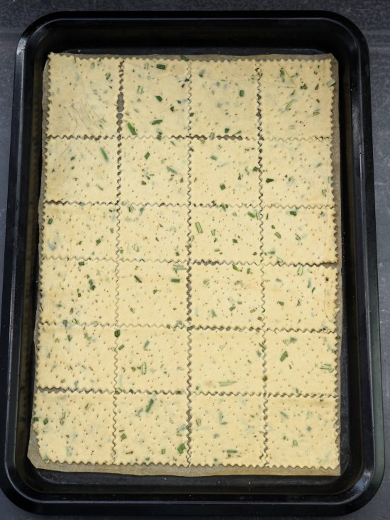 Rosemary Crackers ready to bake