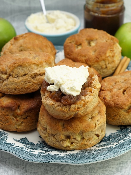 Apple & Cinnamon Scones with fruit butter and cream