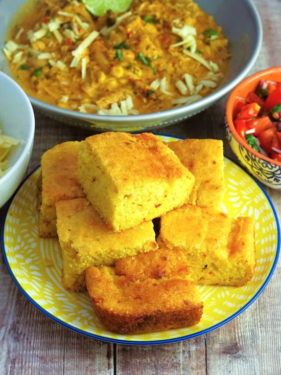 Cheese & Chilli Cornbread with Chicken Chilli