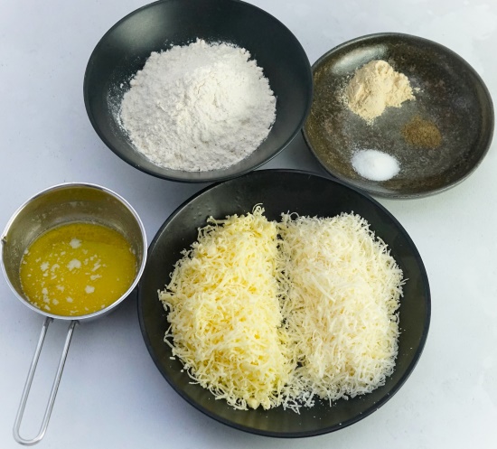 ingredients for Easy Homemade Cheese Crackers