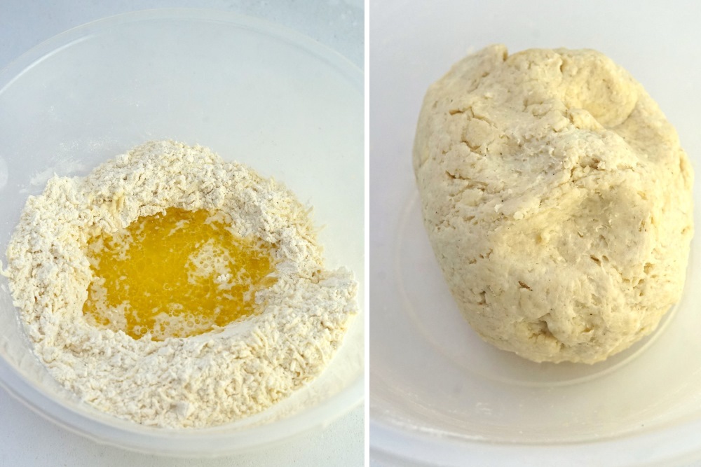 making dough for Easy Homemade Cheese Crackers
