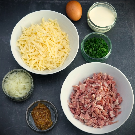 ingredients for Ham & Cheese Puff Pastries