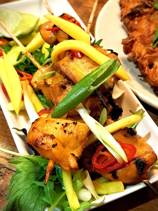Filipino Street Food chicken inasal skewers