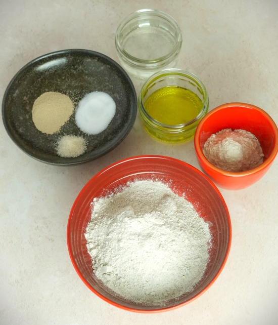 ingredients for Homemade Rye Crackers