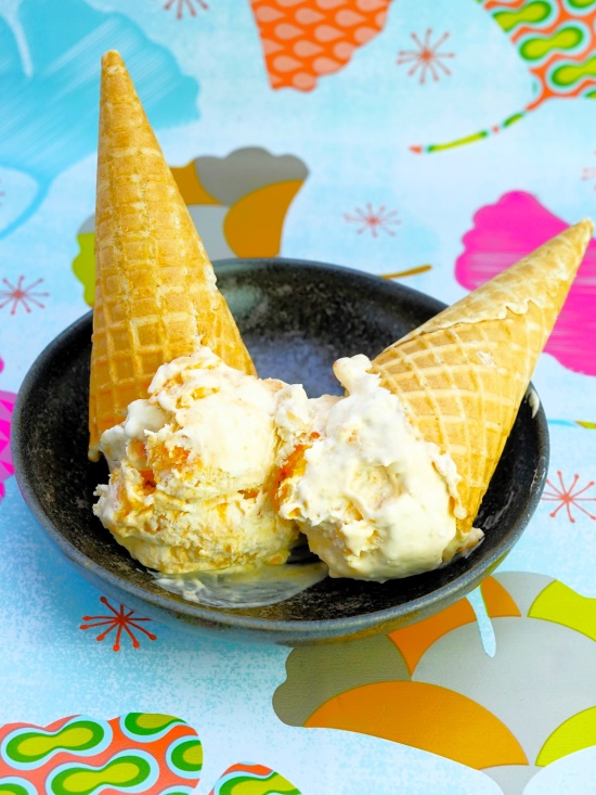 Roasted Apricot & Almond Ice Cream cone