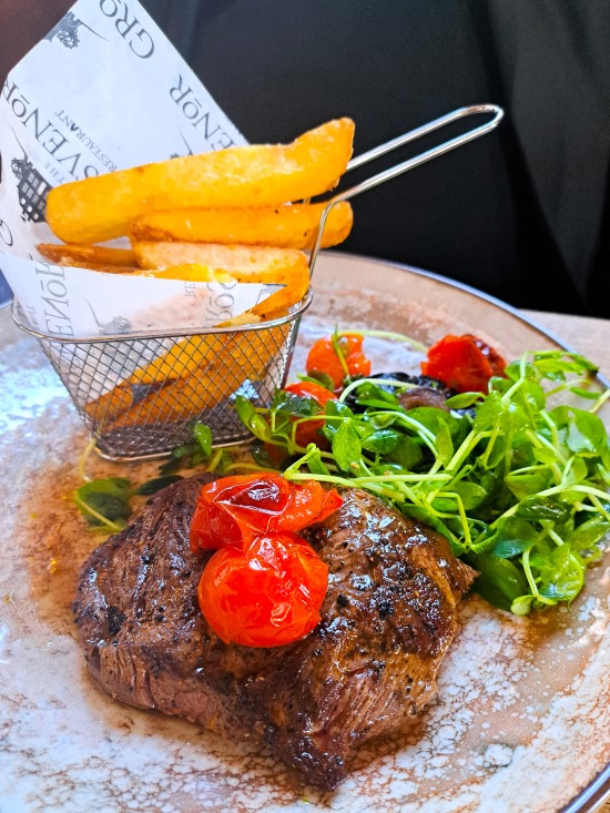 Dunwood hanger steak at The Grosvenor Restaurant