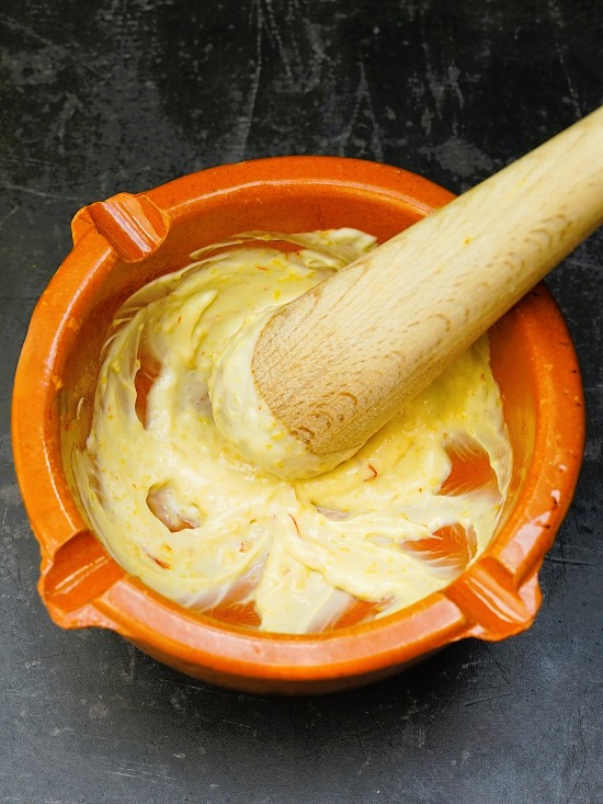 making Cheat's Saffron Aioli