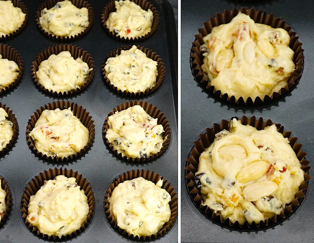 Genoa Cake Muffins ready to bake