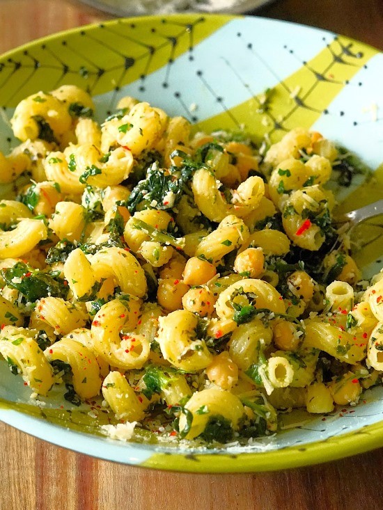 Chickpea & Spinach Pasta