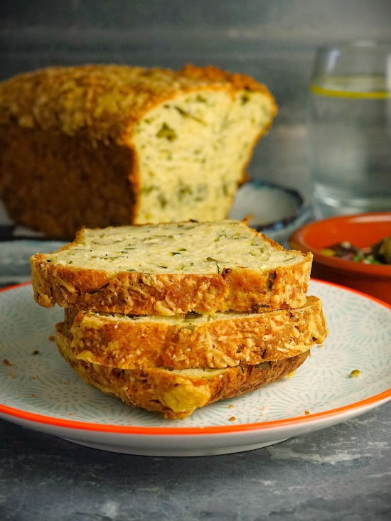 Courgette, Cheese & Basil Quick Bread