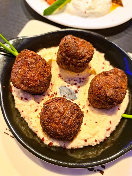 Falafel and hummus at Mokissos restaurant