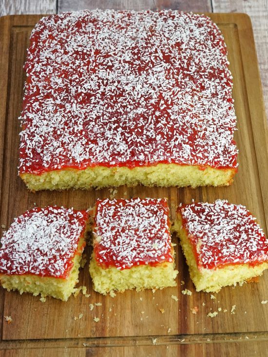 Jam & Coconut Traybake