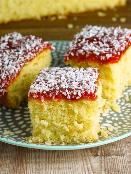 Jam & Coconut Traybake