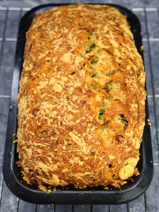 freshly baked Courgette, Cheese & Basil Quick Bread